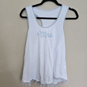 Kensie White Lace Hem Tank Top